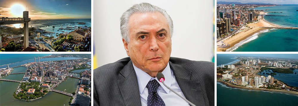 O Palácio do Planalto avalia que o interino Michel Temer não tem condições de pisar na região Nordeste; o motivo: seria vaiado; "Por ora Michel Temer não pisa no Nordeste. A avaliação do Planalto é que Temer não pode se arriscar neste início de mandato. O Nordeste, portanto, é região proibida, ao menos por enquanto", diz o colunista Lauro Jardim (Foto: Leonardo Attuch) O Palácio do Planalto avalia que o interino Michel Temer não tem condições de pisar na região Nordeste; o motivo: seria vaiado; "Por ora Michel Temer não pisa no Nordeste. A avaliação do Planalto é que Temer não pode se arriscar neste início de mandato. O Nordeste, portanto, é região proibida, ao menos por enquanto", diz o colunista Lauro Jardim