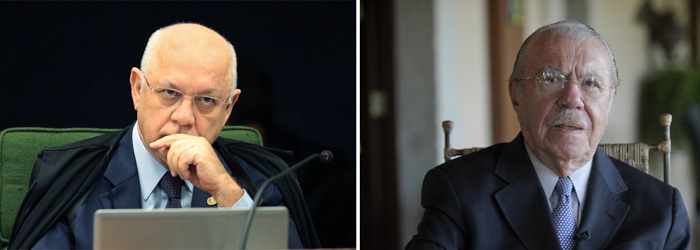 O ministro Teori Zavascki, do Supremo Tribunal Federal, não vê impedimento para a defesa de José Sarney ter acesso ao conteúdo do pedido de prisão feito pela Procuradoria-Geral da República contra o ex-presidente, além dos documentos e autos do processo; de acordo com a decisão, Sarney também poderá ter acesso à integra do pedido de busca e apreensão feito pela PGR; "Nada impede que o requerente solicite diretamente à Seção de Processos Originários Criminais deste tribunal que lhe sejam disponibilizadas cópias integrais daqueles autos, assim como das mídias digitais existentes", diz Teori (Foto: Romulo Faro) O ministro Teori Zavascki, do Supremo Tribunal Federal, não vê impedimento para a defesa de José Sarney ter acesso ao conteúdo do pedido de prisão feito pela Procuradoria-Geral da República contra o ex-presidente, além dos documentos e autos do processo; de acordo com a decisão, Sarney também poderá ter acesso à integra do pedido de busca e apreensão feito pela PGR; "Nada impede que o requerente solicite diretamente à Seção de Processos Originários Criminais deste tribunal que lhe sejam disponibilizadas cópias integrais daqueles autos, assim como das mídias digitais existentes", diz Teori