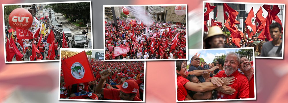 Movimentos sociais já estão se preparando para protestos e manifestações no caso de uma eventual prisão do ex-presidente Luiz Inácio Lula da Silva; o Movimento dos Trabalhadores Sem Terra (MST) está em alerta para deflagrar protestos na região sul do País, caso o juiz federal Sérgio Moro decrete a prisão de Lula; "Em caso de prisão, deflagraremos uma marcha até Curitiba. Não vamos permitir esse clima de fato consumado", disse o segundo o coordenador nacional do MST, João Paulo Rodrigues; Central Única dos Trabalhadores (CUT) também planeja atos em defesa de Lula (Foto: Aquiles Lins) Movimentos sociais já estão se preparando para protestos e manifestações no caso de uma eventual prisão do ex-presidente Luiz Inácio Lula da Silva; o Movimento dos Trabalhadores Sem Terra (MST) está em alerta para deflagrar protestos na região sul do País, caso o juiz federal Sérgio Moro decrete a prisão de Lula; "Em caso de prisão, deflagraremos uma marcha até Curitiba. Não vamos permitir esse clima de fato consumado", disse o segundo o coordenador nacional do MST, João Paulo Rodrigues; Central Única dos Trabalhadores (CUT) também planeja atos em defesa de Lula