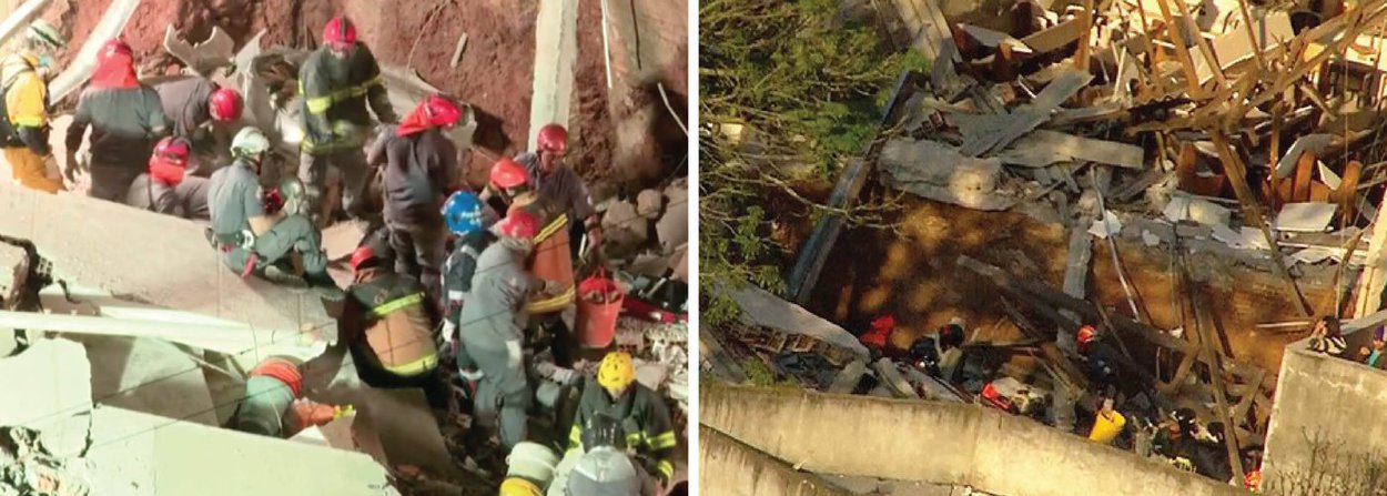 O desabamento de uma casa, onde funcionava uma igreja da Assembleia de Deus Madureira, na cidade de Diadema, no ABC Paulista, deixou três pessoas soterradas; o Corpo de Bombeiros informou, às 19h25, que tinha contato visual com duas das vítimas, que estavam conscientes; uma mulher, de nome Vanda, ainda não havia sido localizada; a retirada dos escombros está sendo feita com as mãos, sem máquinas pesadas, para evitar novo desmoronamento (Foto: Valter Lima) O desabamento de uma casa, onde funcionava uma igreja da Assembleia de Deus Madureira, na cidade de Diadema, no ABC Paulista, deixou três pessoas soterradas; o Corpo de Bombeiros informou, às 19h25, que tinha contato visual com duas das vítimas, que estavam conscientes; uma mulher, de nome Vanda, ainda não havia sido localizada; a retirada dos escombros está sendo feita com as mãos, sem máquinas pesadas, para evitar novo desmoronamento