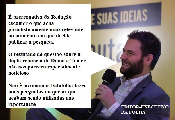 O desejo da esmagadora maioria, que o Datafolha escondeu, pode ser transformado em realidade via plebiscito, ora. E para que esse plebiscito seja encaminhado é preciso que o país saiba que a grande maioria dos brasileiros quer novas eleições (Foto: Eduardo Guimarães) O desejo da esmagadora maioria, que o Datafolha escondeu, pode ser transformado em realidade via plebiscito, ora. E para que esse plebiscito seja encaminhado é preciso que o país saiba que a grande maioria dos brasileiros quer novas eleições
