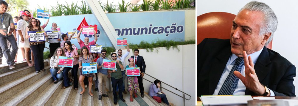 Kátia Guimarães, que relata ter sido demitida da diretoria da NBR e da Voz do Brasil, na EBC, "logo depois da primeira etapa do golpe contra a presidenta Dilma", conta o cenário dentro da empresa depois que Laerte Rimoli, ex-assessor de Eduardo Cunha, assumiu a presidência e lamenta "pelo cidadão brasileiro que continuará alienado e perde mais um direito constitucional, do acesso à informação limpa, e continuará à mercê da mídia manipuladora que nos enoja diariamente"; para ela, "esse governo reinaugurou o macarthismo, a perseguição a jornalistas" (Foto: Gisele Federicce) Kátia Guimarães, que relata ter sido demitida da diretoria da NBR e da Voz do Brasil, na EBC, "logo depois da primeira etapa do golpe contra a presidenta Dilma", conta o cenário dentro da empresa depois que Laerte Rimoli, ex-assessor de Eduardo Cunha, assumiu a presidência e lamenta "pelo cidadão brasileiro que continuará alienado e perde mais um direito constitucional, do acesso à informação limpa, e continuará à mercê da mídia manipuladora que nos enoja diariamente"; para ela, "esse governo reinaugurou o macarthismo, a perseguição a jornalistas"