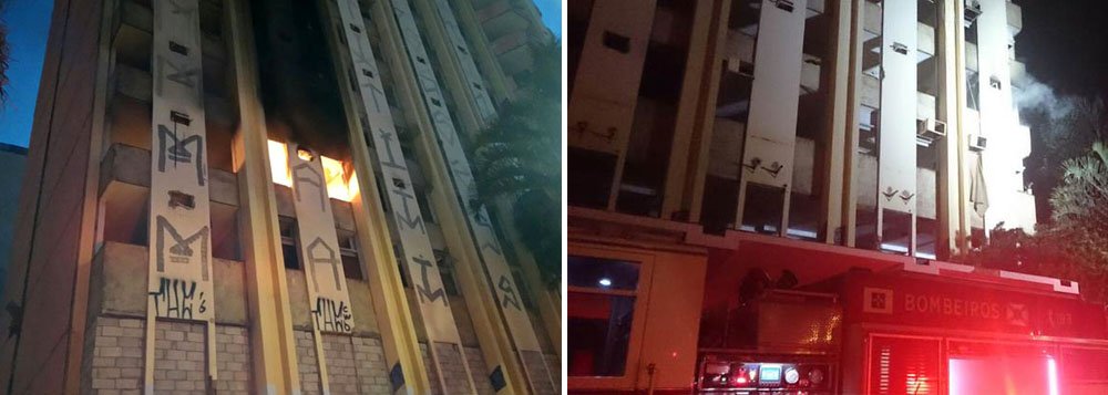 Um incêndio atingiu ao menos dois cômodos do terceiro andar do Hotel Torre Palace, no centro de Brasília; cinco viaturas do Corpo de Bombeiros forma deslocadas para o local do incidente; a suspeita da corporação é de que um ou mais moradores de rua tenham entrado no local e improvisado uma fogueira para se aquecer; os bombeiros precisaram aumentar o buraco na parede para entrar e fazer o trabalho de rescaldo; duas faixas do Eixo Monumental estão interditadas (Foto: Leonardo Lucena) Um incêndio atingiu ao menos dois cômodos do terceiro andar do Hotel Torre Palace, no centro de Brasília; cinco viaturas do Corpo de Bombeiros forma deslocadas para o local do incidente; a suspeita da corporação é de que um ou mais moradores de rua tenham entrado no local e improvisado uma fogueira para se aquecer; os bombeiros precisaram aumentar o buraco na parede para entrar e fazer o trabalho de rescaldo; duas faixas do Eixo Monumental estão interditadas