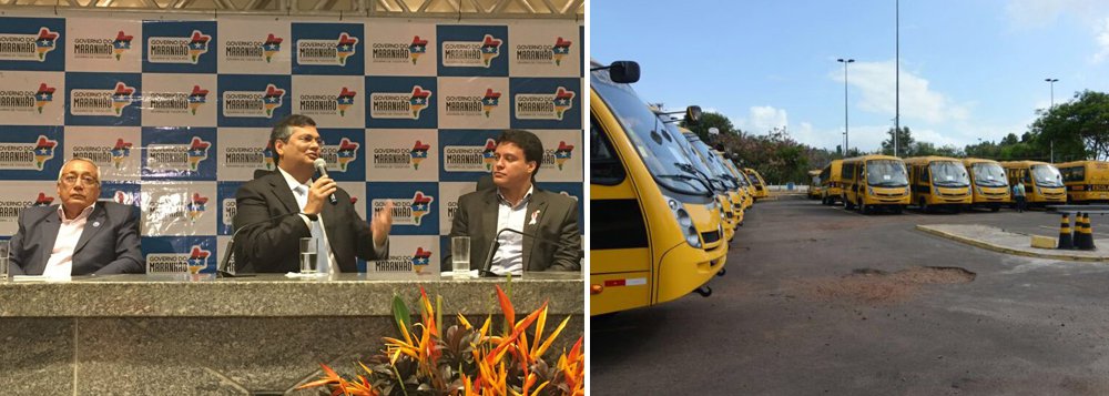 O governo do Maranhão entregou Ônibus Rural Escolar (ORE) a 44 municípios maranhenses, incluindo os 30 com os mais baixos Índices IDH do estado, atendidos pelo ‘Plano Mais IDH’; os veículos foram adquiridos por meio do Fundo Nacional de Desenvolvimento da Educação (FNDE) e serão doados pelo governo às prefeituras municipais para atender estudantes da rede pública de ensino, residentes na zona rural. A cerimônia de entrega foi realizada no Palácio Henrique de La Rocque; “Estamos celebrando visão estratégica a cerca daquilo que é central para o MA. Vamos continuar trabalhando para educação”, pontuou o governador Flávio Dino (Foto: Leonardo Lucena) O governo do Maranhão entregou Ônibus Rural Escolar (ORE) a 44 municípios maranhenses, incluindo os 30 com os mais baixos Índices IDH do estado, atendidos pelo ‘Plano Mais IDH’; os veículos foram adquiridos por meio do Fundo Nacional de Desenvolvimento da Educação (FNDE) e serão doados pelo governo às prefeituras municipais para atender estudantes da rede pública de ensino, residentes na zona rural. A cerimônia de entrega foi realizada no Palácio Henrique de La Rocque; “Estamos celebrando visão estratégica a cerca daquilo que é central para o MA. Vamos continuar trabalhando para educação”, pontuou o governador Flávio Dino