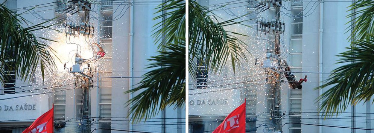 Um homem não identificado morreu, na tarde desta segunda (25), eletrocutado durante ato na Praça General Valadão, em Aracaju, que contou com a presença da presidente eleita Dilma Rousseff; o jovem, que, segundo testemunhas, era mendigo, aparentava ter menos de 30 anos; ele subiu no poste e, mesmo após apelos reiterados da organização do evento, se recusou a descer; após fazer diversos movimentos e continuar subindo na estrutura, ele levou um choque e caiu no chão; o Samu tentou reanimá-lo, mas ele faleceu a caminho do hospital (Foto: Valter Lima) Um homem não identificado morreu, na tarde desta segunda (25), eletrocutado durante ato na Praça General Valadão, em Aracaju, que contou com a presença da presidente eleita Dilma Rousseff; o jovem, que, segundo testemunhas, era mendigo, aparentava ter menos de 30 anos; ele subiu no poste e, mesmo após apelos reiterados da organização do evento, se recusou a descer; após fazer diversos movimentos e continuar subindo na estrutura, ele levou um choque e caiu no chão; o Samu tentou reanimá-lo, mas ele faleceu a caminho do hospital