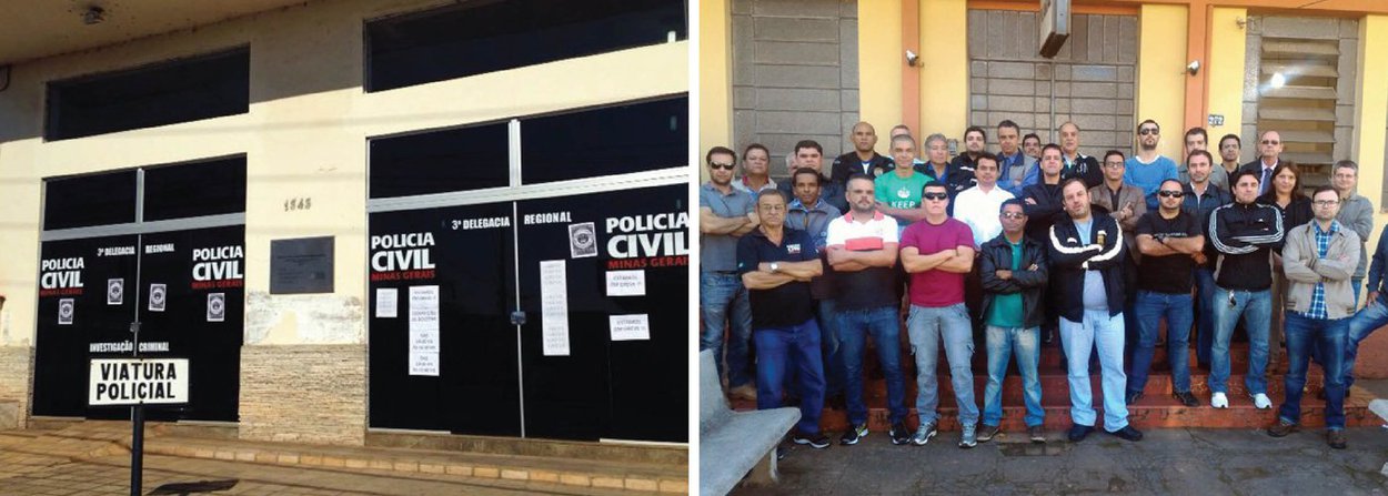 Servidores da Polícia Civil de Minas Gerais entraram em greve; a categoria reivindica igualdade entre os salários de escrivães e investigadores com peritos criminais e médicos legistas, além da isonomia também na remuneração de delegados e defensores públicos, de acordo com o Sindicatos dos Servidores da Polícia Civil do Estado de Minas Gerais (Sindpol-MG); a entidade informou que 70% dos serviços estão suspensos no estado (Foto: Leonardo Lucena) Servidores da Polícia Civil de Minas Gerais entraram em greve; a categoria reivindica igualdade entre os salários de escrivães e investigadores com peritos criminais e médicos legistas, além da isonomia também na remuneração de delegados e defensores públicos, de acordo com o Sindicatos dos Servidores da Polícia Civil do Estado de Minas Gerais (Sindpol-MG); a entidade informou que 70% dos serviços estão suspensos no estado