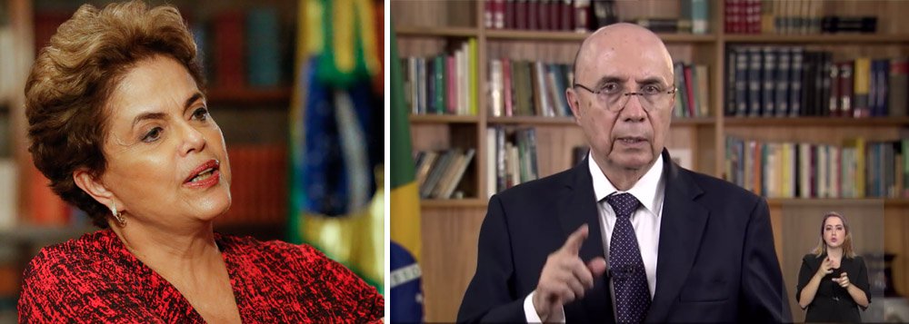 A presidente eleita Dilma Rousseff, afastada por um polêmico processo de impeachment, publicou, em seu site, uma resposta ao pronunciamento do ministro Henrique Meirelles, em que ele atribuiu a ela o rombo criado no governo de Michel Temer; "O ministro não explicou e até mesmo escondeu que o governo Temer, em meio às promessas de austeridade, ampliou as despesas públicas, elevando o déficit para R$170 bilhões, no momento em que o país atravessa uma severa crise econômica", diz ela; Dilma diz ainda que o governo atual decidiu "governar para poucos, promovendo o caos nas contas públicas para impor uma agenda de retrocesso nas políticas sociais" (Foto: Leonardo Attuch) A presidente eleita Dilma Rousseff, afastada por um polêmico processo de impeachment, publicou, em seu site, uma resposta ao pronunciamento do ministro Henrique Meirelles, em que ele atribuiu a ela o rombo criado no governo de Michel Temer; "O ministro não explicou e até mesmo escondeu que o governo Temer, em meio às promessas de austeridade, ampliou as despesas públicas, elevando o déficit para R$170 bilhões, no momento em que o país atravessa uma severa crise econômica", diz ela; Dilma diz ainda que o governo atual decidiu "governar para poucos, promovendo o caos nas contas públicas para impor uma agenda de retrocesso nas políticas sociais"