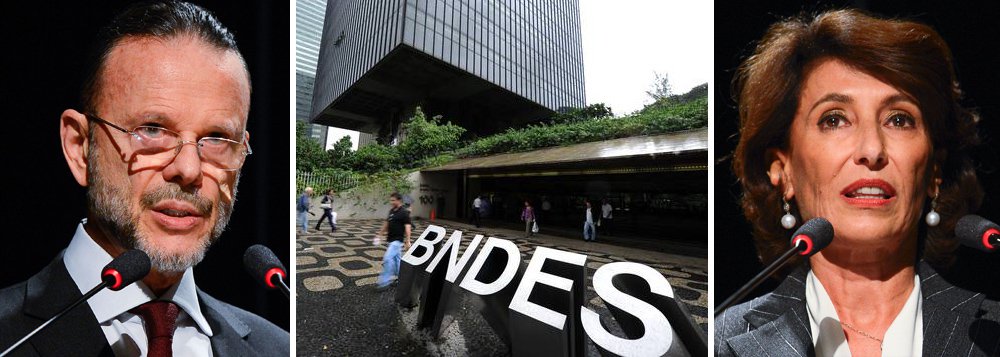 No primeiro semestre, os desembolsos do Banco Nacional de Desenvolvimento Econômico e Social (BNDES) para repasse de financiamentos foram de R$ 40,1 bilhões, queda de 42% em comparação com os primeiros seis meses de 2015; "As consultas e as aprovações (dos financiamentos) passam por uma fase de acomodação, sugerindo possível recuperação no nível de atividade da economia", informou o banco, cuja presidência passou de Luciano Coutinho, durante o governo Dilma, para Maria Silvia Bastos, no governo interino; a maior parte dos recursos foi para projetos do setor de infraestrutura, 32,3% do total desembolsado; em seguida, indústria, comércio e serviços e por fim agropecuária (Foto: Gisele Federicce) No primeiro semestre, os desembolsos do Banco Nacional de Desenvolvimento Econômico e Social (BNDES) para repasse de financiamentos foram de R$ 40,1 bilhões, queda de 42% em comparação com os primeiros seis meses de 2015; "As consultas e as aprovações (dos financiamentos) passam por uma fase de acomodação, sugerindo possível recuperação no nível de atividade da economia", informou o banco, cuja presidência passou de Luciano Coutinho, durante o governo Dilma, para Maria Silvia Bastos, no governo interino; a maior parte dos recursos foi para projetos do setor de infraestrutura, 32,3% do total desembolsado; em seguida, indústria, comércio e serviços e por fim agropecuária