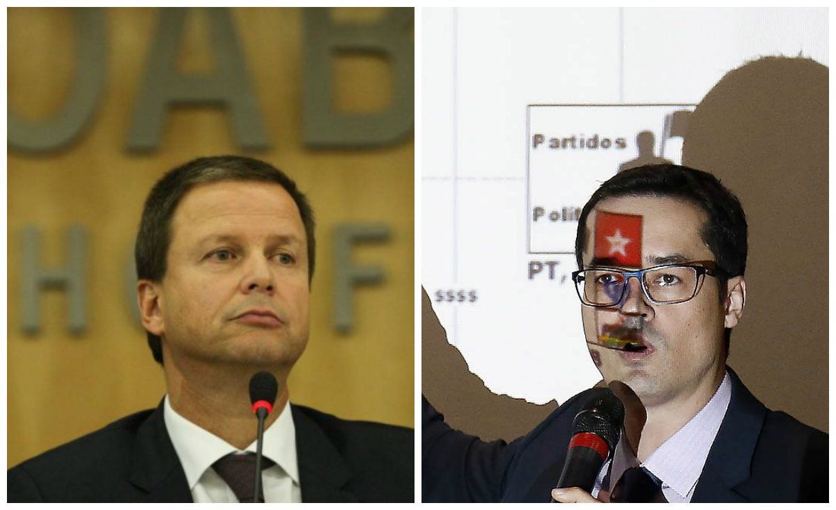 "O processo é formal e guarda ritos. Não pode ser objeto de um espetáculo. Isso me preocupa. É preciso aprimorar esse procedimento", disse Claudio Lamachia, presidente da Ordem dos Advogados do Brasil, ao comentar a coletiva feita pelo promotor Deltan Dallagnol para apresentar a denúncia contra o ex-presidente Lula; "Me preocupo quando temos algumas manifestações que tomam um contexto muito fora do que nós, advogados, estamos acostumados no processo judicial", afirmou, lembrando que esse tipo de performance midiática causa "prejuízos" aos acusados (Foto: Leonardo Attuch) "O processo é formal e guarda ritos. Não pode ser objeto de um espetáculo. Isso me preocupa. É preciso aprimorar esse procedimento", disse Claudio Lamachia, presidente da Ordem dos Advogados do Brasil, ao comentar a coletiva feita pelo promotor Deltan Dallagnol para apresentar a denúncia contra o ex-presidente Lula; "Me preocupo quando temos algumas manifestações que tomam um contexto muito fora do que nós, advogados, estamos acostumados no processo judicial", afirmou, lembrando que esse tipo de performance midiática causa "prejuízos" aos acusados