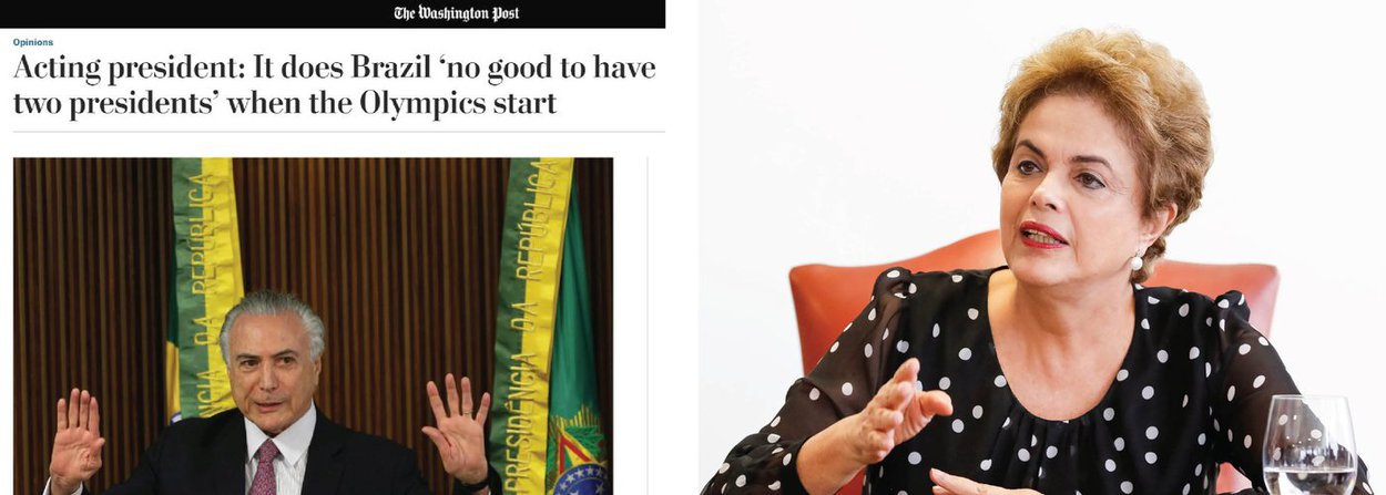 Em entrevista ao jornal norte-americano “The Washington Post', o presidente interino Michel Temer disse ser incapaz de dizer se a presidente eleita Dilma Rousseff se envolveu em esquemas de corrupção; “Ela pode ter cometido erros administrativos, mas não a chamaria de corrupta'', afirmou; ele defendeu a legalidade do governo interino; "Só existe golpe quando se viola a Constituição, e este não é o caso'', disse (Foto: Valter Lima) Em entrevista ao jornal norte-americano “The Washington Post', o presidente interino Michel Temer disse ser incapaz de dizer se a presidente eleita Dilma Rousseff se envolveu em esquemas de corrupção; “Ela pode ter cometido erros administrativos, mas não a chamaria de corrupta'', afirmou; ele defendeu a legalidade do governo interino; "Só existe golpe quando se viola a Constituição, e este não é o caso'', disse