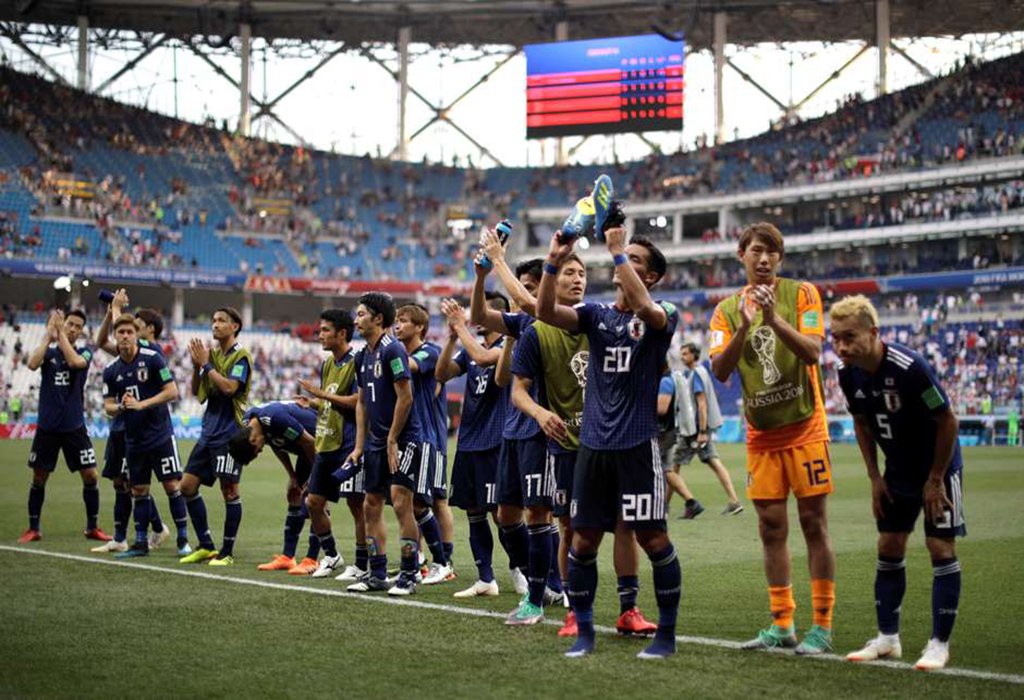 O Japão perdeu para a já eliminada Polônia por 1 x 0, mas se classificou para as oitavas de final, porque a Colômbia ganhou do Senegal por 1 x 0 (Foto: Leonardo Lucena) O Japão perdeu para a já eliminada Polônia por 1 x 0, mas se classificou para as oitavas de final, porque a Colômbia ganhou do Senegal por 1 x 0