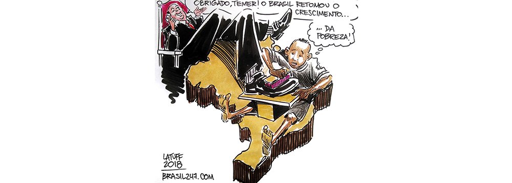 O chargista Carlos Latuff destaca, em seu novo trabalho para o 247, o retrocesso provocado pelo governo Temer, e contradição com o discurso pregado pela equipe econômica, de "retomada" do crescimento (Foto: Gisele Federicce) O chargista Carlos Latuff destaca, em seu novo trabalho para o 247, o retrocesso provocado pelo governo Temer, e contradição com o discurso pregado pela equipe econômica, de "retomada" do crescimento