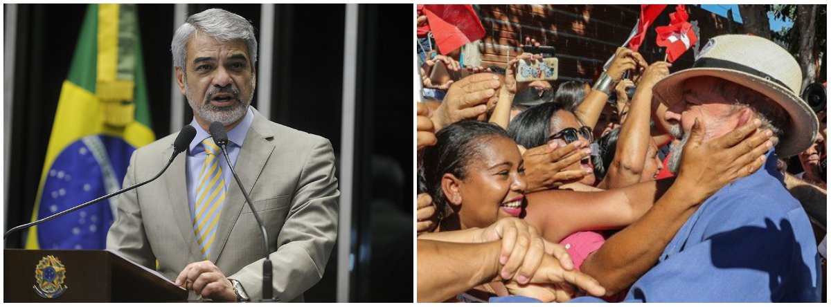 Após a pesquisa Ibope apontar o ex-presidente Lula como líder isolado, com 33% dos votos, o líder da Oposição no Senado, Humberto Costa (PT), também disse que seu correligionário é "um líder preso, condenado sem provas, impedido de fazer campanha" (Foto: Leonardo Lucena) Após a pesquisa Ibope apontar o ex-presidente Lula como líder isolado, com 33% dos votos, o líder da Oposição no Senado, Humberto Costa (PT), também disse que seu correligionário é "um líder preso, condenado sem provas, impedido de fazer campanha"