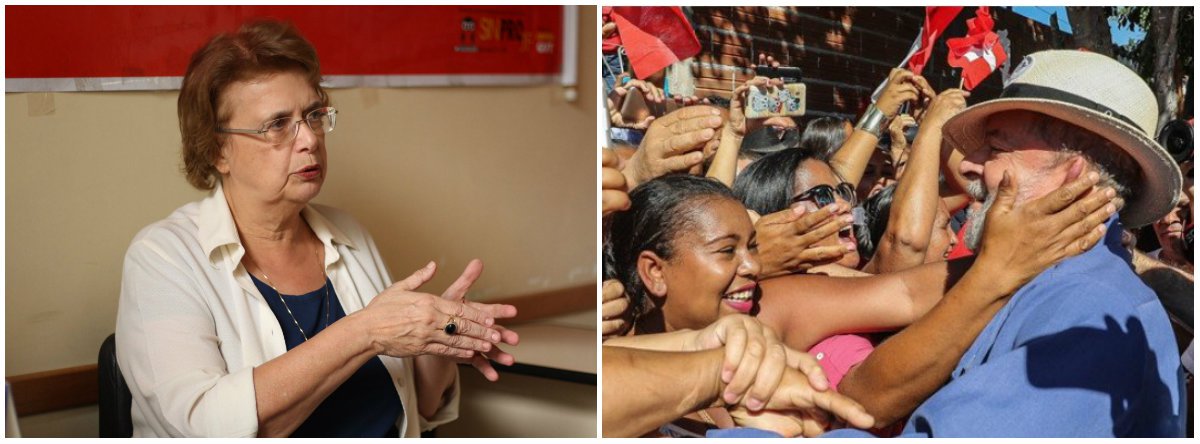 Após o Ibope apontar o ex-presidente Lula na liderança, com 33% dos votos, a deputada Margarida Salomão (PT-MG) pediu: "libertem o 'CARA' que ele resolve todos os problemas criados por esse governo golpista"; "Assim bate o coração brasileiro: é Brasil Hexa e Lula Tri", acrescentou ela, defendendo um terceiro mandato do ex-presidente (Foto: Leonardo Lucena) Após o Ibope apontar o ex-presidente Lula na liderança, com 33% dos votos, a deputada Margarida Salomão (PT-MG) pediu: "libertem o 'CARA' que ele resolve todos os problemas criados por esse governo golpista"; "Assim bate o coração brasileiro: é Brasil Hexa e Lula Tri", acrescentou ela, defendendo um terceiro mandato do ex-presidente