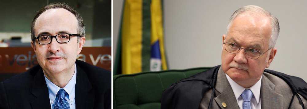 O jornalista Reinaldo Azevedo afirma que o ministro do Supremo Tribunal Federal (STF), Edson Fachin, agride a Constituição e se coloca como fascistoide de direita, atendendo a interesses obscuros; Reinaldo diz que o voto de Fachin é “debochado, cretino e bucéfalo” e que ele contorce o entendimento jurídico para obter uma decisão que é, em essência, ressentida e defensiva (Foto: Gustavo Conde) O jornalista Reinaldo Azevedo afirma que o ministro do Supremo Tribunal Federal (STF), Edson Fachin, agride a Constituição e se coloca como fascistoide de direita, atendendo a interesses obscuros; Reinaldo diz que o voto de Fachin é “debochado, cretino e bucéfalo” e que ele contorce o entendimento jurídico para obter uma decisão que é, em essência, ressentida e defensiva