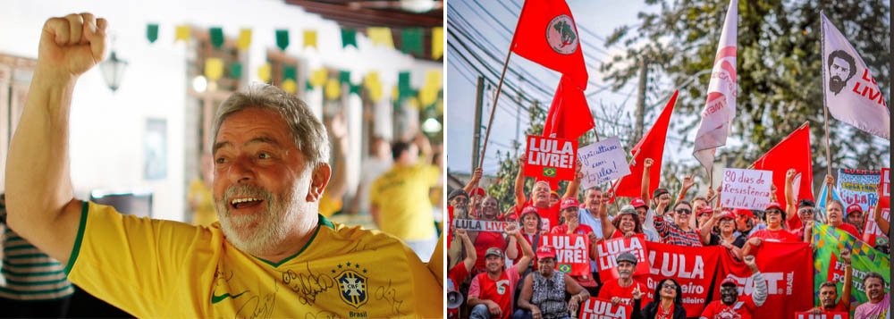 O perfil do ex-presidente Lula nas redes sociais comemorou a classificação do Brasil para as oitavas de final nesta quarta-feira, 27, ao vencer a Sérvia por 2 a 0; no acampamento Vigília Lula Livre, em Curitiba, caravanas de todo o país continuam viajando para resistir junto ao presidente Lula, preso político há 80 dias (Foto: Aquiles Lins) O perfil do ex-presidente Lula nas redes sociais comemorou a classificação do Brasil para as oitavas de final nesta quarta-feira, 27, ao vencer a Sérvia por 2 a 0; no acampamento Vigília Lula Livre, em Curitiba, caravanas de todo o país continuam viajando para resistir junto ao presidente Lula, preso político há 80 dias