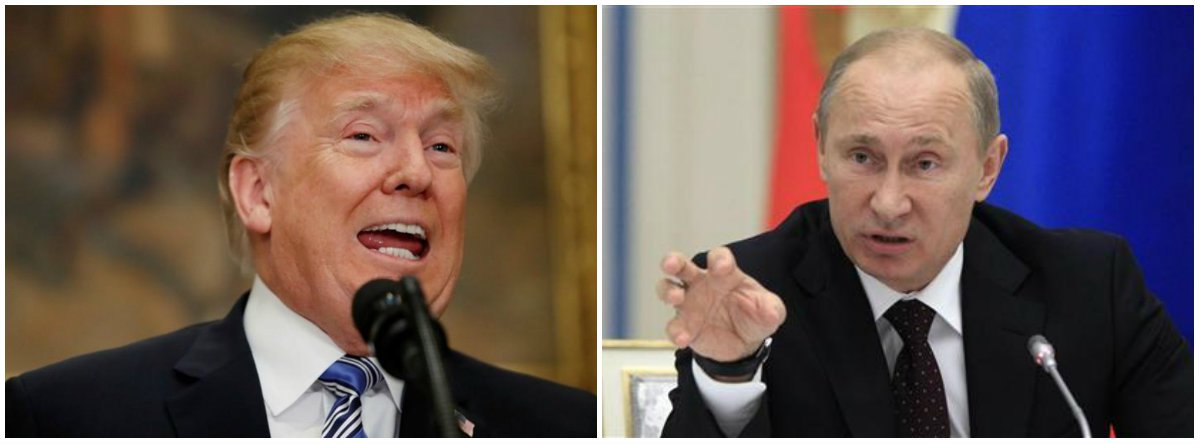 O presidente dos Estados Unidos, Donald Trump, e o da Rússia, Vladimir Putin, têm encontro marcado para o próximo dia 16 de julho na Finlândia; Coreia do Norte, Síria e sanções dos EUA à Rússia estão no cardápio da cúpula (Foto: Leonardo Lucena) O presidente dos Estados Unidos, Donald Trump, e o da Rússia, Vladimir Putin, têm encontro marcado para o próximo dia 16 de julho na Finlândia; Coreia do Norte, Síria e sanções dos EUA à Rússia estão no cardápio da cúpula