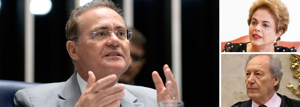 O presidente do Senado, Renan Calheiros (PMDB-AL), na tarde desta segunda-feira (18) com o presidente da Câmara dos Deputados, Eduardo Cunha (PMDB-RJ), para receber a autorização dada pelos deputados para instauração de procedimento de impeachment contra a presidente Dilma Rousseff; após receber o processo, Renan se reunirá com Dilma e, na sequência, com o presidente do STF, Ricardo Lewandowski (Foto: Leonardo Lucena) O presidente do Senado, Renan Calheiros (PMDB-AL), na tarde desta segunda-feira (18) com o presidente da Câmara dos Deputados, Eduardo Cunha (PMDB-RJ), para receber a autorização dada pelos deputados para instauração de procedimento de impeachment contra a presidente Dilma Rousseff; após receber o processo, Renan se reunirá com Dilma e, na sequência, com o presidente do STF, Ricardo Lewandowski