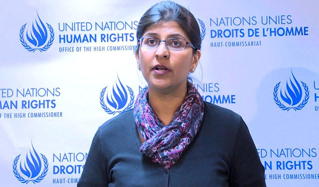 Ravina Shamdasani, porta-voz do Alto Comissariado da ONU para Direitos Humanos, disse que há preocupação da organização sobre conflito social com o impeachment e apelou para que o Judiciário seja respeitado por todos; "Renovamos nosso apelo para todos os lados para garantir que o Poder Judiciário seja respeitado, que as instituições democráticas pelas quais o Brasil lutou tanto para ter sejam respeitadas e não sejam minadas no processo", disse (Foto: Gisele Federicce) Ravina Shamdasani, porta-voz do Alto Comissariado da ONU para Direitos Humanos, disse que há preocupação da organização sobre conflito social com o impeachment e apelou para que o Judiciário seja respeitado por todos; "Renovamos nosso apelo para todos os lados para garantir que o Poder Judiciário seja respeitado, que as instituições democráticas pelas quais o Brasil lutou tanto para ter sejam respeitadas e não sejam minadas no processo", disse