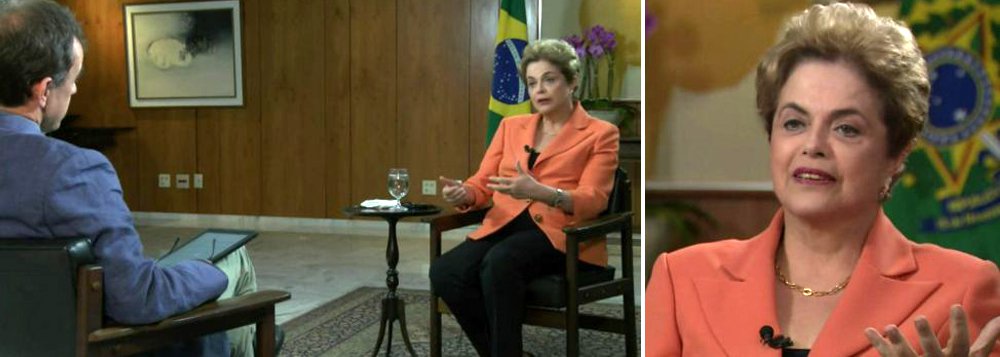 "Eu acho que nós vamos continuar lutando para voltar ao governo. O que nós iremos fazer é resistir, resistir e resistir. E lutar para quê? Para ganhar no mérito e retornar ao governo", disse a presidente Dilma Rousseff, em entrevista concedida à BBC, na qual já antevê uma provável derrota no Senado, no próximo dia 11 de maio; "O que vem acontecendo na América Latina e não só no Brasil? Vem ocorrendo a substituição de golpes militares, das décadas de 60 e 70, por golpes parlamentares. O que acontece num golpe parlamentar? Na prática, geralmente, são feitos por aqueles que não têm votos suficientes e, portanto, legitimidade suficiente, nem aprovação, nem popularidade suficientes"; Dilma definiu o vice Michel Temer como "usurpador" (Foto: Leonardo Attuch) "Eu acho que nós vamos continuar lutando para voltar ao governo. O que nós iremos fazer é resistir, resistir e resistir. E lutar para quê? Para ganhar no mérito e retornar ao governo", disse a presidente Dilma Rousseff, em entrevista concedida à BBC, na qual já antevê uma provável derrota no Senado, no próximo dia 11 de maio; "O que vem acontecendo na América Latina e não só no Brasil? Vem ocorrendo a substituição de golpes militares, das décadas de 60 e 70, por golpes parlamentares. O que acontece num golpe parlamentar? Na prática, geralmente, são feitos por aqueles que não têm votos suficientes e, portanto, legitimidade suficiente, nem aprovação, nem popularidade suficientes"; Dilma definiu o vice Michel Temer como "usurpador"