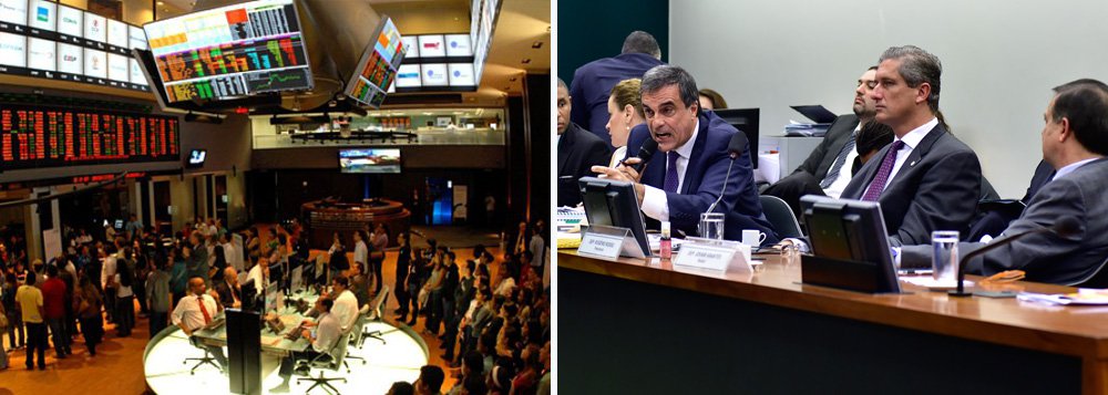 O Ibovespa ganhou força durante a tarde desta terça-feira 12, reagindo ao possível desembarque do PP da Câmara do governo e também à notícia de que uma juíza federal suspendeu a nomeação de Eugênio Aragão para o ministério da Justiça; além disso, impulsionam a Bolsa a vitória do impeachment na comissão especial e a disparada dos preços do petróleo no mercado internacional; o índice fechou com forte alta de 3,66%, a 52.001 pontos (Foto: Gisele Federicce) O Ibovespa ganhou força durante a tarde desta terça-feira 12, reagindo ao possível desembarque do PP da Câmara do governo e também à notícia de que uma juíza federal suspendeu a nomeação de Eugênio Aragão para o ministério da Justiça; além disso, impulsionam a Bolsa a vitória do impeachment na comissão especial e a disparada dos preços do petróleo no mercado internacional; o índice fechou com forte alta de 3,66%, a 52.001 pontos