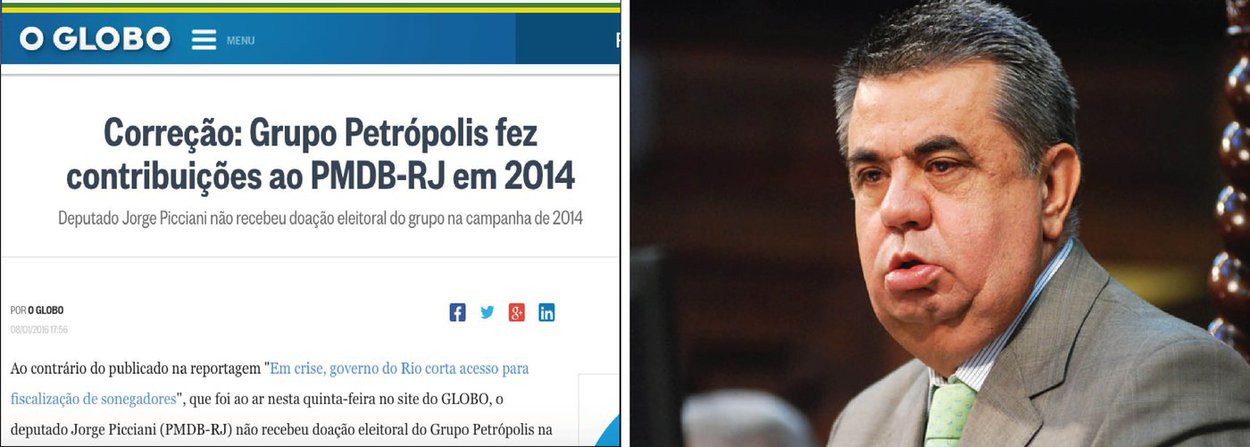 Jornal corrige informação errônea sobre contribuições do grupo Petrópolis ao deputado Jorge Picciani (PMDB-RJ), presidente da Assembleia Legislativa do Rio de Janeiro; retratação reflete impacto da nova lei do direito de resposta (Foto: Leonardo Attuch) Jornal corrige informação errônea sobre contribuições do grupo Petrópolis ao deputado Jorge Picciani (PMDB-RJ), presidente da Assembleia Legislativa do Rio de Janeiro; retratação reflete impacto da nova lei do direito de resposta