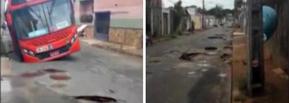A primeira chuva de 2016 trouxe alegria para alguns e dores de cabeça para outros; o asfalto da rua Um, em São Luís, cedeu; enormes buracos apareceram; um ônibus caiu e ficou preso em um dos buracos; há casos de moradores que estão impedidos de retirar os seus veículos das garagens de suas residências (Foto: Voney Malta) A primeira chuva de 2016 trouxe alegria para alguns e dores de cabeça para outros; o asfalto da rua Um, em São Luís, cedeu; enormes buracos apareceram; um ônibus caiu e ficou preso em um dos buracos; há casos de moradores que estão impedidos de retirar os seus veículos das garagens de suas residências