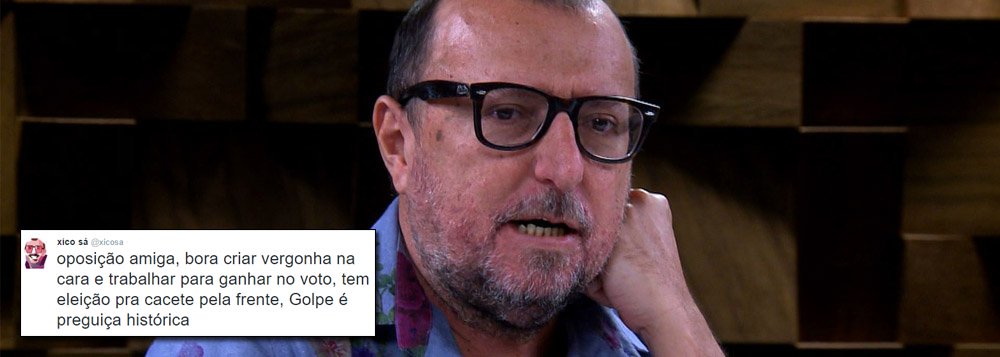"Oposição amiga, bora criar vergonha na cara e trabalhar para ganhar no voto, tem eleição pra cacete pela frente, Golpe é preguiça histórica", escreveu o jornalista no Twitter; jornalista relembra que "o governo venezuelano reconheceu a derrota, Eurico Miranda disse que a culpa era dele... só a oposição aecista não reconhece o voto do povo" (Foto: Gisele Federicce) "Oposição amiga, bora criar vergonha na cara e trabalhar para ganhar no voto, tem eleição pra cacete pela frente, Golpe é preguiça histórica", escreveu o jornalista no Twitter; jornalista relembra que "o governo venezuelano reconheceu a derrota, Eurico Miranda disse que a culpa era dele... só a oposição aecista não reconhece o voto do povo"