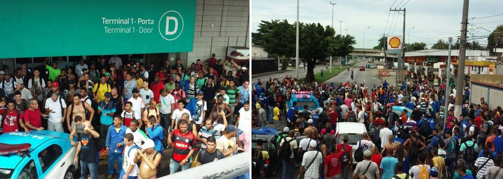 Estaleiro Eisa, na Ilha do Governador, dispensou cerca de 3 mil metalúrgicos que trabalhavam no local; funcionários encontraram os portões da empresa fechados ao chegar para trabalhar nesta segunda-feira 14; controlada pela holding Synergy Shipyards, companhia informou que as demissões são decorrentes da crise econômica e da Operação Lava Jato, "que paralisou as atividades da indústria naval e de offshore"; funcionários protestaram contra os desligamentos (Foto: Paulo Emílio) Estaleiro Eisa, na Ilha do Governador, dispensou cerca de 3 mil metalúrgicos que trabalhavam no local; funcionários encontraram os portões da empresa fechados ao chegar para trabalhar nesta segunda-feira 14; controlada pela holding Synergy Shipyards, companhia informou que as demissões são decorrentes da crise econômica e da Operação Lava Jato, "que paralisou as atividades da indústria naval e de offshore"; funcionários protestaram contra os desligamentos
