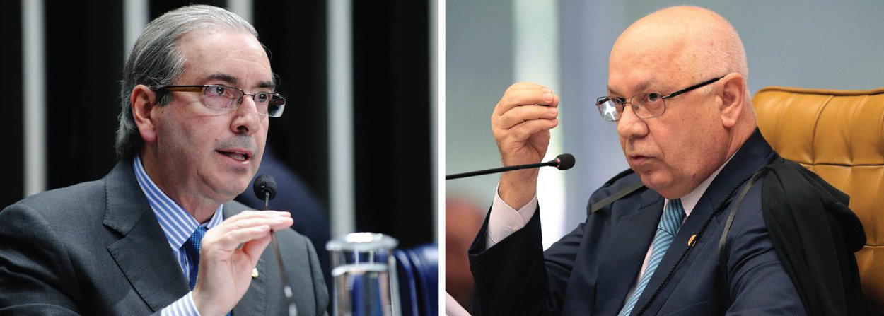 Relator das ações da Lava Jato no Supremo Tribunal Federal, ministro Teori Zavascki determinou o prazo de dez dias para que o presidente da Câmara apresente sua defesa ao pedido de afastamento do cargo e do mandato de deputado, feito pelo procurador-geral da República, Rodrigo Janot; mas o prazo para a defesa só deve começar a contar a partir de 1º de fevereiro, quando termina o recesso do tribunal; para Janot, Cunha ultrapassou "todos os limites aceitáveis" ao usar o cargo em benefício próprio, "unicamente para evitar que as investigações contra si tenham curso e cheguem ao termo do esclarecimento de suas condutas, bem como para reiterar nas práticas delitivas"; expectativa é de que o julgamento ocorra entre o fim de fevereiro e o início de março (Foto: Aquiles Lins) Relator das ações da Lava Jato no Supremo Tribunal Federal, ministro Teori Zavascki determinou o prazo de dez dias para que o presidente da Câmara apresente sua defesa ao pedido de afastamento do cargo e do mandato de deputado, feito pelo procurador-geral da República, Rodrigo Janot; mas o prazo para a defesa só deve começar a contar a partir de 1º de fevereiro, quando termina o recesso do tribunal; para Janot, Cunha ultrapassou "todos os limites aceitáveis" ao usar o cargo em benefício próprio, "unicamente para evitar que as investigações contra si tenham curso e cheguem ao termo do esclarecimento de suas condutas, bem como para reiterar nas práticas delitivas"; expectativa é de que o julgamento ocorra entre o fim de fevereiro e o início de março