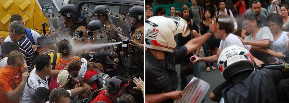 Revista publica Ranking de Competitividade dos Estados, em que os estados de São Paulo e Paraná ficaram no topo nos quesitos "educação" e "segurança pública"; dados parecem ter ignorado o massacre do governo Richa contra os professores, em abril do ano passado, e o do governo Alckmin contra os estudantes secundaristas (Foto: Gisele Federicce) Revista publica Ranking de Competitividade dos Estados, em que os estados de São Paulo e Paraná ficaram no topo nos quesitos "educação" e "segurança pública"; dados parecem ter ignorado o massacre do governo Richa contra os professores, em abril do ano passado, e o do governo Alckmin contra os estudantes secundaristas