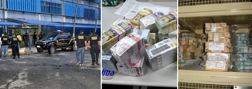 A Polícia Federal deflagrou a segunda fase da operação Grande Truque nos estados de Pernambuco e São Paulo; os agentes cumpriram mandados de busca e apreensão em uma empresa de transporte de valores, um banco e em uma casa de câmbio que resultou na apreensão de R$ 85 milhões, sendo R$ 60 milhões em moedas estrangeiras; crimes investigados são de lavagem de dinheiro, caixa 2 e funcionamento de instituição financeira clandestina; uma pessoa foi presa em flagrante e liberada sob fiança (Foto: Paulo Emílio) A Polícia Federal deflagrou a segunda fase da operação Grande Truque nos estados de Pernambuco e São Paulo; os agentes cumpriram mandados de busca e apreensão em uma empresa de transporte de valores, um banco e em uma casa de câmbio que resultou na apreensão de R$ 85 milhões, sendo R$ 60 milhões em moedas estrangeiras; crimes investigados são de lavagem de dinheiro, caixa 2 e funcionamento de instituição financeira clandestina; uma pessoa foi presa em flagrante e liberada sob fiança