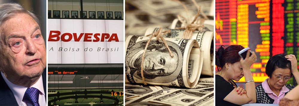 Bolsa brasileira opera em queda acompanhando o movimento das bolsas mundiais, que desabaram diante de um novo "circuit breaker" na bolsa da China; após o Banco do Povo da China estabelecer o valor de paridade do yuan em 6,5646 por um dólar, o menor nível desde 2001, o mercado acionário do país caiu 7% e as negociações foram encerradas com apenas 30 minutos de sessão; benchmark da Bovespa abriu em queda de 2,29%; "Eu diria que isso equivale a uma crise. Quando eu olho para os mercados financeiros, há um sério desafio que me faz lembrar da crise que tivemos em 2008", avaliou o megainvestidor George Soros (Foto: Gisele Federicce) Bolsa brasileira opera em queda acompanhando o movimento das bolsas mundiais, que desabaram diante de um novo "circuit breaker" na bolsa da China; após o Banco do Povo da China estabelecer o valor de paridade do yuan em 6,5646 por um dólar, o menor nível desde 2001, o mercado acionário do país caiu 7% e as negociações foram encerradas com apenas 30 minutos de sessão; benchmark da Bovespa abriu em queda de 2,29%; "Eu diria que isso equivale a uma crise. Quando eu olho para os mercados financeiros, há um sério desafio que me faz lembrar da crise que tivemos em 2008", avaliou o megainvestidor George Soros