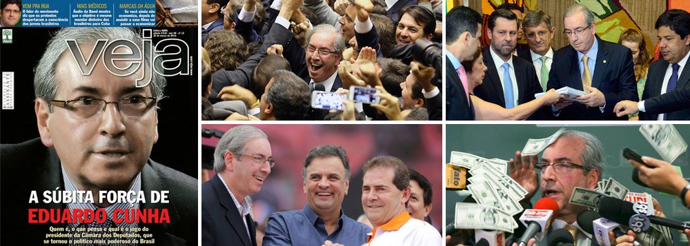 O roteiro amargo de 2015 foi definido no primeiro dia de fevereiro deste ano, quando o deputado Eduardo Cunha (PMDB-RJ) se elegeu presidente da Câmara dos Deputados; a partir dali, com apoio da oposição liderada pelo PSDB e dos setores mais conservadores da mídia, ele colocou em marcha um projeto de implosão política e econômica do País; com suas pautas-bomba, fez a aposta no 'quanto pior, melhor', em sintonia com o PSDB; com a ameaça permanente de impeachment, deflagrado no fim do ano, drenou as energias do governo para o embate político; depois de descobertas suas movimentações financeiras na Suíça, Cunha termina 2015 enfraquecido, mas ainda age e fala como se nada tivesse acontecido (Foto: Leonardo Attuch) O roteiro amargo de 2015 foi definido no primeiro dia de fevereiro deste ano, quando o deputado Eduardo Cunha (PMDB-RJ) se elegeu presidente da Câmara dos Deputados; a partir dali, com apoio da oposição liderada pelo PSDB e dos setores mais conservadores da mídia, ele colocou em marcha um projeto de implosão política e econômica do País; com suas pautas-bomba, fez a aposta no 'quanto pior, melhor', em sintonia com o PSDB; com a ameaça permanente de impeachment, deflagrado no fim do ano, drenou as energias do governo para o embate político; depois de descobertas suas movimentações financeiras na Suíça, Cunha termina 2015 enfraquecido, mas ainda age e fala como se nada tivesse acontecido