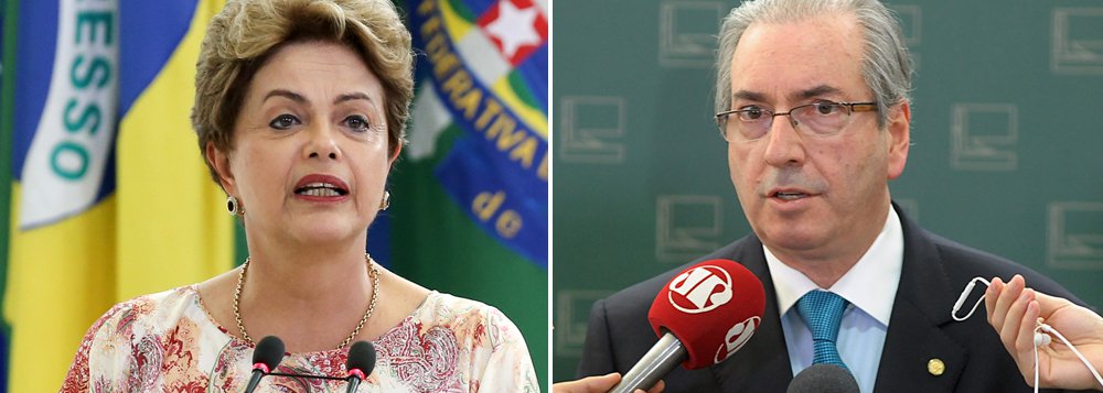 Presidente da Câmara, Eduardo Cunha (PMDB), que teve ontem R$ 9,6 milhões de suas contas na Suíça sequestrados pelo Supremo Tribunal Federal, volta a se comparar com o governo Dilma Rousseff e nega a intenção de deixar o cargo: “Ter ou não apoio não é razão para renunciar. Ela tem o direito de exercer seu mandato mesmo sem apoio popular. Não existe recall. Eu acho graça de alguns que vêm aqui falar da minha renúncia, mas não pedem a da presidente Dilma. Se for pelo mesmo parâmetro, você teria muitas e iguais motivações”, disse; em entrevista ao presidente da Assembleia Legislativa de São Paulo, Fernando Capez (PSDB), ele disse que não existe Operação Lava Jato, mas "operação Lava Cunha" (Foto: Roberta Namour) Presidente da Câmara, Eduardo Cunha (PMDB), que teve ontem R$ 9,6 milhões de suas contas na Suíça sequestrados pelo Supremo Tribunal Federal, volta a se comparar com o governo Dilma Rousseff e nega a intenção de deixar o cargo: “Ter ou não apoio não é razão para renunciar. Ela tem o direito de exercer seu mandato mesmo sem apoio popular. Não existe recall. Eu acho graça de alguns que vêm aqui falar da minha renúncia, mas não pedem a da presidente Dilma. Se for pelo mesmo parâmetro, você teria muitas e iguais motivações”, disse; em entrevista ao presidente da Assembleia Legislativa de São Paulo, Fernando Capez (PSDB), ele disse que não existe Operação Lava Jato, mas "operação Lava Cunha"