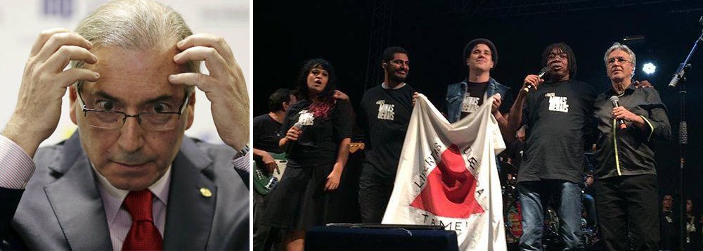 Depois da “estréia” no Circo Voador, no Rio, foi a vez dos mineiros mostrarem ódio ao presidente da Câmara Federal, deputado Eduardo Cunha (PMDB), durante o show de Caetano Veloso, em Belo Horizonte; durante a canção “Odeio Você", o público complementava gritando "Cunha" (Foto: Leonardo Lucena) Depois da “estréia” no Circo Voador, no Rio, foi a vez dos mineiros mostrarem ódio ao presidente da Câmara Federal, deputado Eduardo Cunha (PMDB), durante o show de Caetano Veloso, em Belo Horizonte; durante a canção “Odeio Você", o público complementava gritando "Cunha"