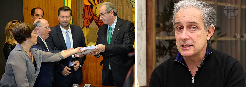"Quanto mais forçado for o argumento contra ela – o das pedaladas fiscais me parece pouco eloquente –, mais a imagem de golpe se intensifica. Ainda mais quando são os derrotados em 2014 que fazem a festa: como não ver a clássica figura do tapetão, do 'terceiro turno', nessa febre?", diz o colunista Marcelo Coelho, da Folha de S. Paulo (Foto: Leonardo Attuch) "Quanto mais forçado for o argumento contra ela – o das pedaladas fiscais me parece pouco eloquente –, mais a imagem de golpe se intensifica. Ainda mais quando são os derrotados em 2014 que fazem a festa: como não ver a clássica figura do tapetão, do 'terceiro turno', nessa febre?", diz o colunista Marcelo Coelho, da Folha de S. Paulo