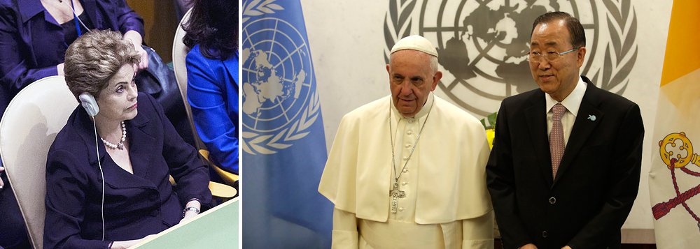 O discurso do Papa Francisco nesta sexta-feira, 25, nas Nações Unidas, de que a reforma do Conselho de Segurança da ONU ajudaria a "limitar o abuso e a usura" dos países desenvolvidos sobre as outras nações" foi elogiado pela presidente Dilma; presidente disse que se surpreendeu positivamente com o fato de o Pontífice ter entrado de maneira tão "contundente" na discussão do tema; "Foi uma fala ótima", afirmou (Foto: Aquiles Lins) O discurso do Papa Francisco nesta sexta-feira, 25, nas Nações Unidas, de que a reforma do Conselho de Segurança da ONU ajudaria a "limitar o abuso e a usura" dos países desenvolvidos sobre as outras nações" foi elogiado pela presidente Dilma; presidente disse que se surpreendeu positivamente com o fato de o Pontífice ter entrado de maneira tão "contundente" na discussão do tema; "Foi uma fala ótima", afirmou