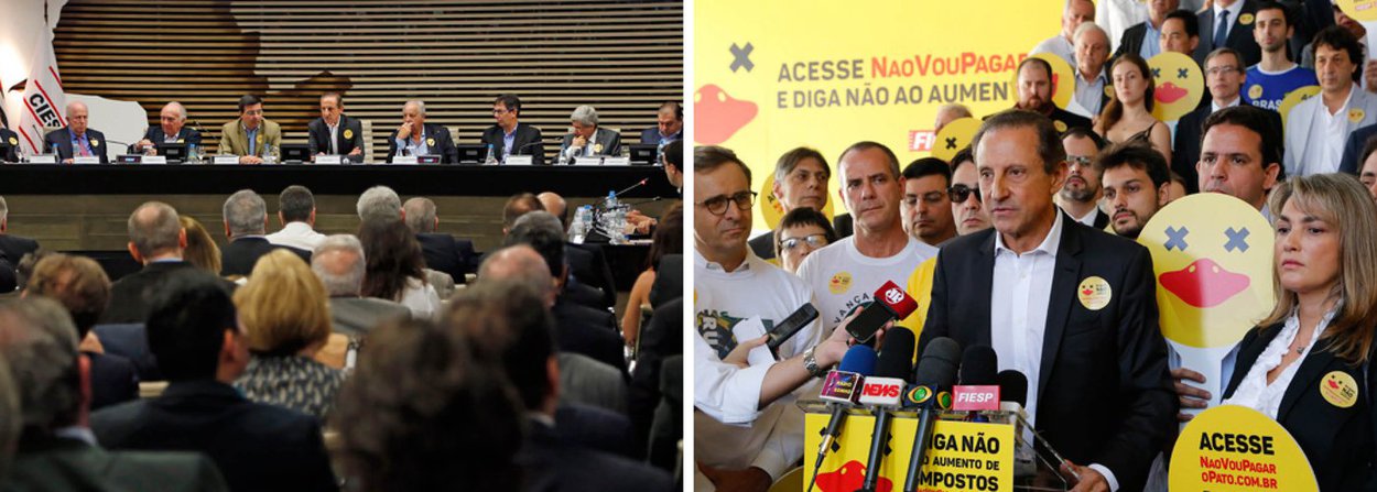 Presidente da Federação das Indústrias do Estado de São Paulo (Fiesp), Paulo Skaf, lançou nesta segunda-feira, 21, na sede na Fiesp, na avenida Paulista, uma campanha contra o aumento de impostos; Skaf condenou a recriação da CPMF, reconheceu que o ajuste fiscal precisa ser feito, mas afirmou que ele precisa ser "por meio do corte de gastos, não subindo impostos"; presidente da Fiesp negou que a campanha tenha relação com pedido de impeachment da presidente Dilma Rousseff. "Este movimento, no entanto, não tem o objetivo de pedir o impeachment da presidente Dilma Rousseff, mas sim fazer uma campanha nacional contra a alta dos tributos", disse (Foto: Aquiles Lins) Presidente da Federação das Indústrias do Estado de São Paulo (Fiesp), Paulo Skaf, lançou nesta segunda-feira, 21, na sede na Fiesp, na avenida Paulista, uma campanha contra o aumento de impostos; Skaf condenou a recriação da CPMF, reconheceu que o ajuste fiscal precisa ser feito, mas afirmou que ele precisa ser "por meio do corte de gastos, não subindo impostos"; presidente da Fiesp negou que a campanha tenha relação com pedido de impeachment da presidente Dilma Rousseff. "Este movimento, no entanto, não tem o objetivo de pedir o impeachment da presidente Dilma Rousseff, mas sim fazer uma campanha nacional contra a alta dos tributos", disse