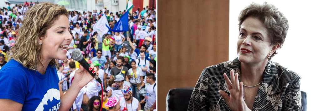 Carina Vitral posiciona a UNE do lado da democracia: "A UNE tem lado. Procure pelo golpe, pela chantagem e pela mentira daqueles que não gostam das regras do jogo e estaremos sempre na direção oposta. As ruas derrotarão o impeachment. A começar pelo próximo dia 16 de dezembro, data em que os movimentos sociais tomarão as ruas contra o golpe, em defesa da democracia e do Brasil" (Foto: Roberta Namour) Carina Vitral posiciona a UNE do lado da democracia: "A UNE tem lado. Procure pelo golpe, pela chantagem e pela mentira daqueles que não gostam das regras do jogo e estaremos sempre na direção oposta. As ruas derrotarão o impeachment. A começar pelo próximo dia 16 de dezembro, data em que os movimentos sociais tomarão as ruas contra o golpe, em defesa da democracia e do Brasil"