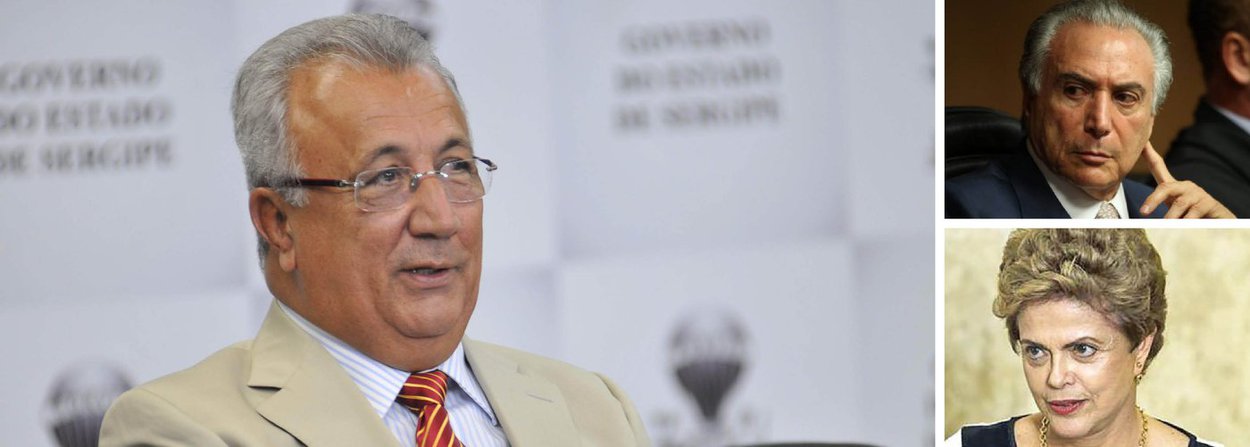 O vice-presidente Michel Temer (PMDB) telefonou na sexta (11) para o governador Jackson Barreto (PMDB); não foi divulgado o teor da conversa, mas acredita-se que Temer tenha pedido para o governador sergipano recuar no apoio que tem dado à presidente Dilma Rousseff; mas dificilmente, JB mudará de posição; no domingo (13), Jackson, que foi o autor da carta dos governadores em defesa do mandato de Dilma, gravou um vídeo contra o impeachment; "O nosso compromisso é com a democracia. Não podemos aceitar chantagem de quem quer que seja, ainda mais do presidente da Câmara, que não nos representa, no sentido de afastar a presidente da República que foi eleita pelo voto popular. Não podemos aceitar o golpe", afirmou JB (Foto: Valter Lima) O vice-presidente Michel Temer (PMDB) telefonou na sexta (11) para o governador Jackson Barreto (PMDB); não foi divulgado o teor da conversa, mas acredita-se que Temer tenha pedido para o governador sergipano recuar no apoio que tem dado à presidente Dilma Rousseff; mas dificilmente, JB mudará de posição; no domingo (13), Jackson, que foi o autor da carta dos governadores em defesa do mandato de Dilma, gravou um vídeo contra o impeachment; "O nosso compromisso é com a democracia. Não podemos aceitar chantagem de quem quer que seja, ainda mais do presidente da Câmara, que não nos representa, no sentido de afastar a presidente da República que foi eleita pelo voto popular. Não podemos aceitar o golpe", afirmou JB