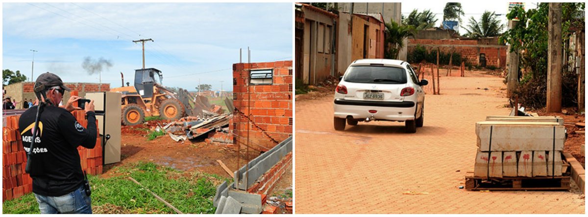 Para dar prosseguimento às obras de infraestrutura e construção de unidades habitacionais no Sol Nascente, em Ceilândia, começaram a ser retiradas 200 edificações de alvenaria em área irregular no Trecho 2; a previsão é que os trabalhos terminem até sexta (27); no local serão instaladas 2.148 casas; montante de recursos previsto para o programa Pró-Moradia II é de R$ 220 milhões; o governo também já deu início a obras de pavimentação na localidade (Foto: Leonardo Lucena) Para dar prosseguimento às obras de infraestrutura e construção de unidades habitacionais no Sol Nascente, em Ceilândia, começaram a ser retiradas 200 edificações de alvenaria em área irregular no Trecho 2; a previsão é que os trabalhos terminem até sexta (27); no local serão instaladas 2.148 casas; montante de recursos previsto para o programa Pró-Moradia II é de R$ 220 milhões; o governo também já deu início a obras de pavimentação na localidade