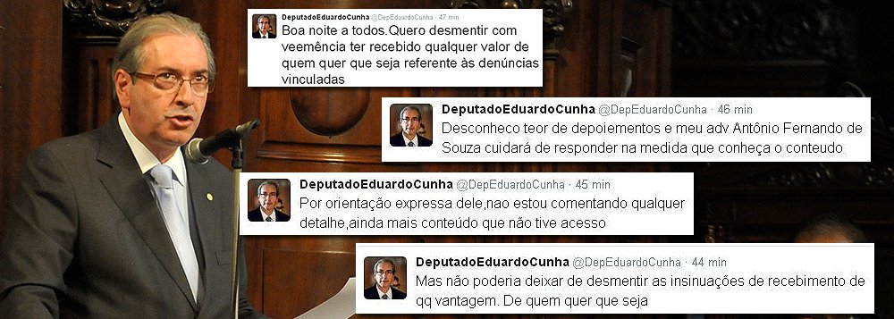 Preso na Lava Jato, Augusto Henriques afirmou à PF que abriu conta na Suíça para repassar propina ao presidente da Câmara; “Boa noite a todos. Quero desmentir com veemência ter recebido qualquer valor de quem quer que seja referente às denúncias vinculadas”, escreveu Eduardo Cunha no Twitter (Foto: Roberta Namour) Preso na Lava Jato, Augusto Henriques afirmou à PF que abriu conta na Suíça para repassar propina ao presidente da Câmara; “Boa noite a todos. Quero desmentir com veemência ter recebido qualquer valor de quem quer que seja referente às denúncias vinculadas”, escreveu Eduardo Cunha no Twitter