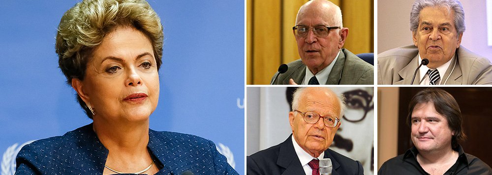 Dalmo Dallari, Fábio Konder Comparato, Celso Antonio Bandeira de Mello e Pedro Estevam Serrano defendem a tese de que ela não pode ser responsabilizada por atos cometidos antes de assumir o mandato; em conversa recente, o ex-presidente Lula e o ex-ministro Nelson Jobim, da Defesa, também avaliaram que o impeachment ainda é improvável por não haver fundamento jurídico; o tucano Geraldo Alckmin seria aliado oculto do governo, já que a antecipação das eleições favoreceria Aécio Neves (Foto: Roberta Namour) Dalmo Dallari, Fábio Konder Comparato, Celso Antonio Bandeira de Mello e Pedro Estevam Serrano defendem a tese de que ela não pode ser responsabilizada por atos cometidos antes de assumir o mandato; em conversa recente, o ex-presidente Lula e o ex-ministro Nelson Jobim, da Defesa, também avaliaram que o impeachment ainda é improvável por não haver fundamento jurídico; o tucano Geraldo Alckmin seria aliado oculto do governo, já que a antecipação das eleições favoreceria Aécio Neves