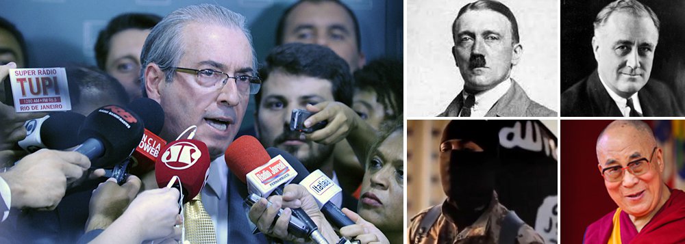 "Cunha acusar Dilma é, como já se disse alhures, um sujeito acusado de tudo acusar uma presidente acusada de nada. É como se o Estado Islâmico acusasse o Dalai Lama de terrorismo. É como se Hitler acusasse Roosevelt de genocídio. É como se Judas acusasse Jesus Cristo de traição. É uma total e surreal inversão de valores" (Foto: Marcelo Zero) "Cunha acusar Dilma é, como já se disse alhures, um sujeito acusado de tudo acusar uma presidente acusada de nada. É como se o Estado Islâmico acusasse o Dalai Lama de terrorismo. É como se Hitler acusasse Roosevelt de genocídio. É como se Judas acusasse Jesus Cristo de traição. É uma total e surreal inversão de valores"