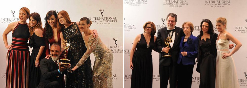 A novela da Globo, que tinha Alexandre Nero como o protagonista José Alfredo, o Comendador, foi indicada na categoria de telenovela e levou o prêmio; e a série, com a Fernanda Montenegro no papel de Dona Picucha, levou o prêmio de melhor comédia; no 43º Emmy Internacional, considerado o Oscar da TV mundial, nesta segunda-feira (23), no hotel Hilton, em Nova York, Estados Unidos (Foto: Roberta Namour) A novela da Globo, que tinha Alexandre Nero como o protagonista José Alfredo, o Comendador, foi indicada na categoria de telenovela e levou o prêmio; e a série, com a Fernanda Montenegro no papel de Dona Picucha, levou o prêmio de melhor comédia; no 43º Emmy Internacional, considerado o Oscar da TV mundial, nesta segunda-feira (23), no hotel Hilton, em Nova York, Estados Unidos