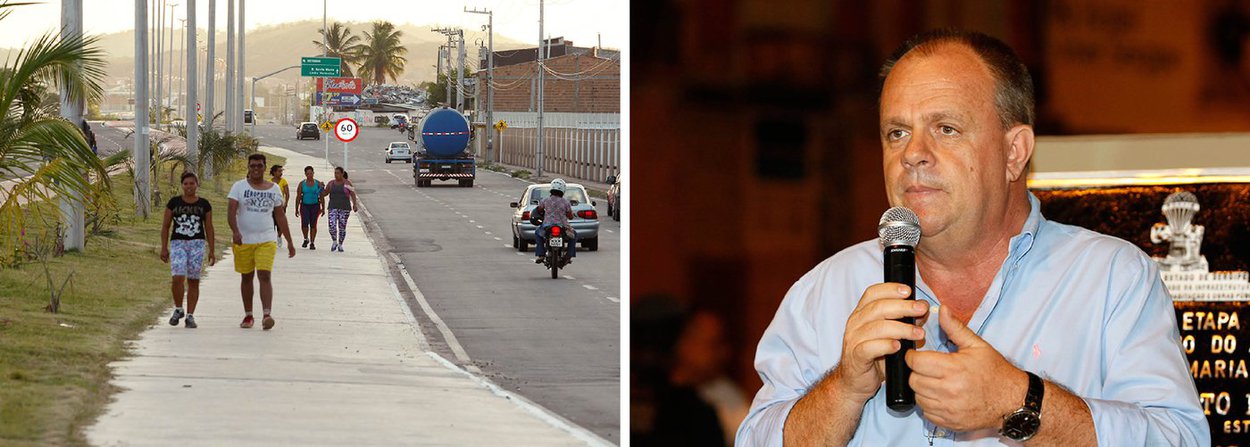 O governador em exercício, Belivaldo Chagas, entregou nesta quarta (23) a primeira etapa do sistema viário do entorno do Aeroporto Santa Maria; o novo complexo viário interliga a região com a zona de expansão e integra um conjunto de obras de mobilidade cujo objetivo é desafogar o trânsito das avenidas Euclides Figueiredo, Heráclito Rollemberg e Tancredo Neves; com a obra, o deslocamento dos moradores dos bairros Aruana, Santa Maria, e dos conjuntos Augusto Franco, Santa Tereza e residencial Vila Verde será facilitado; “Estamos felizes em entregar esta obra idealizada pelo ex-governador Marcelo Déda e concluída pelo governador Jackson Barreto. Os grandes beneficiários destas obras são a população e os turistas que visitarão nosso estado”, disse (Foto: Valter Lima) O governador em exercício, Belivaldo Chagas, entregou nesta quarta (23) a primeira etapa do sistema viário do entorno do Aeroporto Santa Maria; o novo complexo viário interliga a região com a zona de expansão e integra um conjunto de obras de mobilidade cujo objetivo é desafogar o trânsito das avenidas Euclides Figueiredo, Heráclito Rollemberg e Tancredo Neves; com a obra, o deslocamento dos moradores dos bairros Aruana, Santa Maria, e dos conjuntos Augusto Franco, Santa Tereza e residencial Vila Verde será facilitado; “Estamos felizes em entregar esta obra idealizada pelo ex-governador Marcelo Déda e concluída pelo governador Jackson Barreto. Os grandes beneficiários destas obras são a população e os turistas que visitarão nosso estado”, disse
