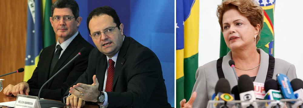 Em reunião com o ministro da Fazenda, Joaquim Levy; do Planejamento, Nelson Barbosa; da Casa Civil, Aloízio Mercadante; além dos secretários da Receita Federal, Jorge Rachid; e do Tesouro, Marcelo Saintive, presidente Dilma Rousseff definiu o pacote de cortes iniciais nas despesas do governo para tentar equilibrar as contas de 2016; valor equivale a 1,54% do Orçamento de 2016 e deve atingir inclusive programas sociais, Previdência e gastos com funcionalismo público; a reforma ministerial deve ficar para a semana que vem; medidas serão apresentadas nesta segunda-feira aos presidentes do Senado, Renan Calheiros (PMDB-AL), e da Câmara, Eduardo Cunha (PMDB-RJ), antes de serem divulgadas (Foto: Roberta Namour) Em reunião com o ministro da Fazenda, Joaquim Levy; do Planejamento, Nelson Barbosa; da Casa Civil, Aloízio Mercadante; além dos secretários da Receita Federal, Jorge Rachid; e do Tesouro, Marcelo Saintive, presidente Dilma Rousseff definiu o pacote de cortes iniciais nas despesas do governo para tentar equilibrar as contas de 2016; valor equivale a 1,54% do Orçamento de 2016 e deve atingir inclusive programas sociais, Previdência e gastos com funcionalismo público; a reforma ministerial deve ficar para a semana que vem; medidas serão apresentadas nesta segunda-feira aos presidentes do Senado, Renan Calheiros (PMDB-AL), e da Câmara, Eduardo Cunha (PMDB-RJ), antes de serem divulgadas
