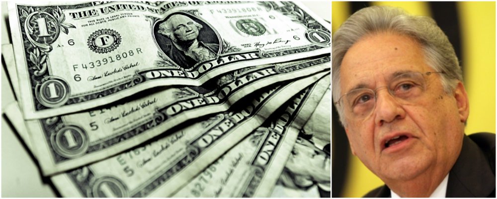 Embora em valores absolutos a cotação do dólar bateu nesta semana o recorde desde a criação do real, em 1994, quando se atualiza os valores, levando em conta a correção pela inflação, o dólar está longe de superar o patamar de 2002, quando o país era presidido por FHC; para atualizar os valores, é preciso levar em conta a inflação brasileira e a dos EUA; por essa conta, o dólar teria que valer cerca de R$ 6,88 hoje para ser comparável com o valor de outubro de 2002; na prática, isso indica que a pressão no câmbio há 13 anos era muito maior (Foto: Valter Lima) Embora em valores absolutos a cotação do dólar bateu nesta semana o recorde desde a criação do real, em 1994, quando se atualiza os valores, levando em conta a correção pela inflação, o dólar está longe de superar o patamar de 2002, quando o país era presidido por FHC; para atualizar os valores, é preciso levar em conta a inflação brasileira e a dos EUA; por essa conta, o dólar teria que valer cerca de R$ 6,88 hoje para ser comparável com o valor de outubro de 2002; na prática, isso indica que a pressão no câmbio há 13 anos era muito maior