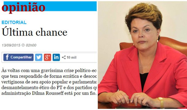 Além de mentiroso, o editorial da Folha omite as consequências da escolha que defende. O que a Folha defende é que a presidenta Dilma rasgue a Constituição de 1988 e promova um auto-golpe, no qual ela derruba a si mesma, em favor do programa derrotado nas eleições de 2014 (Foto: Valter Pomar) Além de mentiroso, o editorial da Folha omite as consequências da escolha que defende. O que a Folha defende é que a presidenta Dilma rasgue a Constituição de 1988 e promova um auto-golpe, no qual ela derruba a si mesma, em favor do programa derrotado nas eleições de 2014
